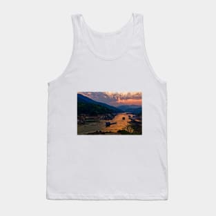 Evening mood on the Mekong in Pakbeng in Laos Tank Top